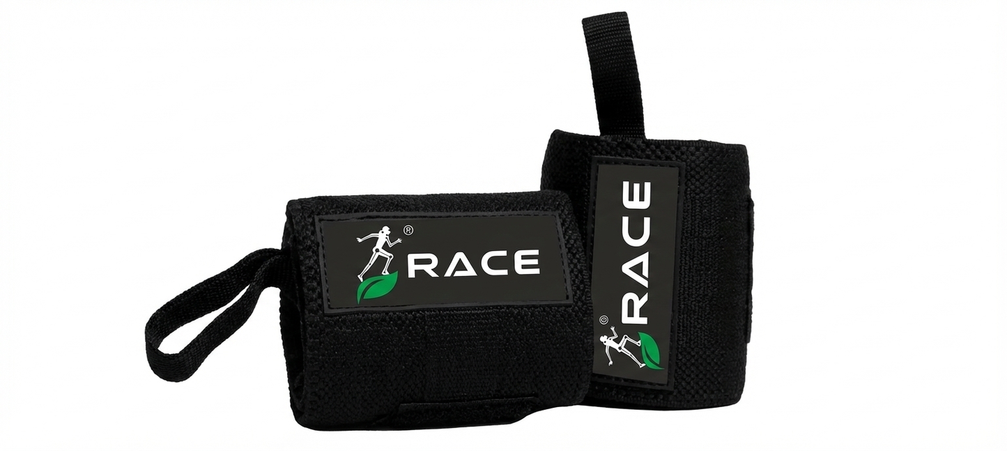 RACE Wrist Support for Gym Wrist Band for Men Gym & Women with Thumb Loop Straps - Wrist Wrap Gym Accessories for Men Hand Grip & Wrist Support Sports Straps for Gym, Weightlifting