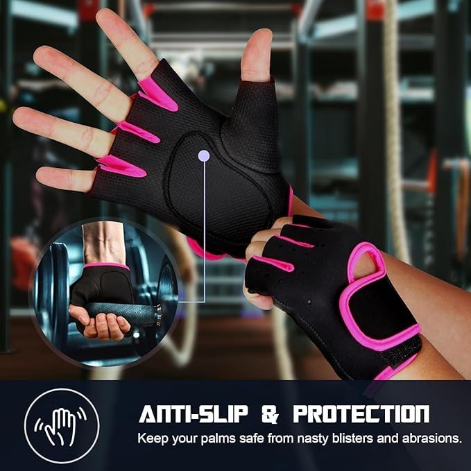 RACE Foam Weight Lifting Gloves for Gym Workout, Crossfit, Weightlifting, Fitness & Cross Training - The Best for Men & Women (Pink)