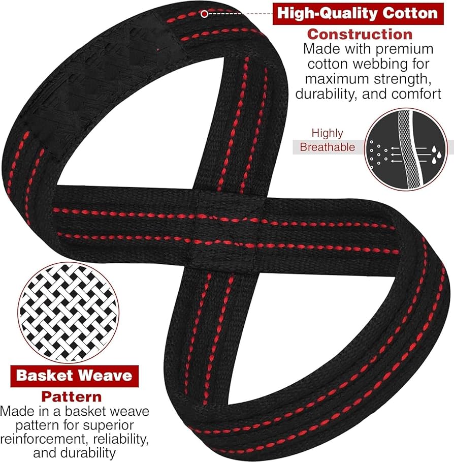 RACE Deadlift Straps For Gym Figure 8 Lifting Straps Gym Straps For Weightlifting Wrist Support For Gym Men With Soft Paddings And Better Grip For Powerlifting, Deadlift, Strength Training