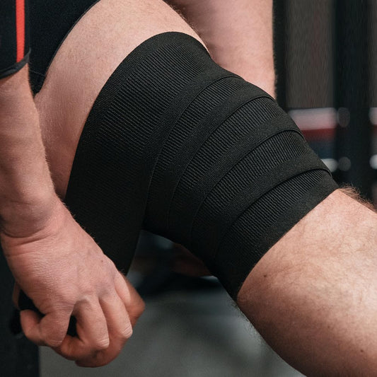 RACE Knee Support for Men - Knee Wraps - Knee Stabilizer - Unisex Knee Bands for Sports, Squats, and Heavy Lifting, Washable Fabric (2 Meters Long, Set of 2)