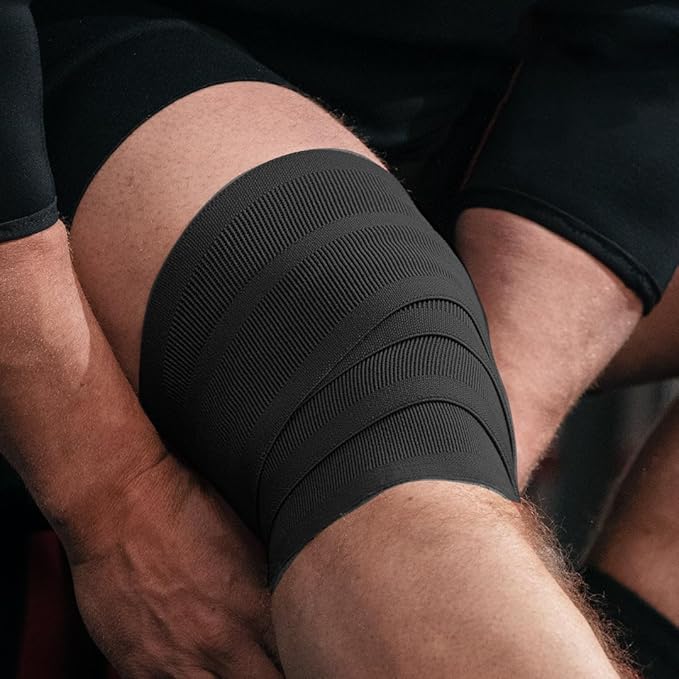 RACE Knee Support for Men - Knee Wraps - Knee Stabilizer - Unisex Knee Bands for Sports, Squats, and Heavy Lifting, Washable Fabric (2 Meters Long, Set of 2)