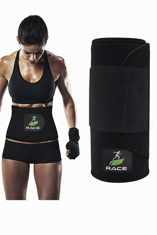 RACE Sweat Belt for Men & Women | Sauna Belt for Women Fat Burner | Waist Support for Tummy Exercise | Waist Trimming Belt for Fat Loss, Posture Support & Core Workout