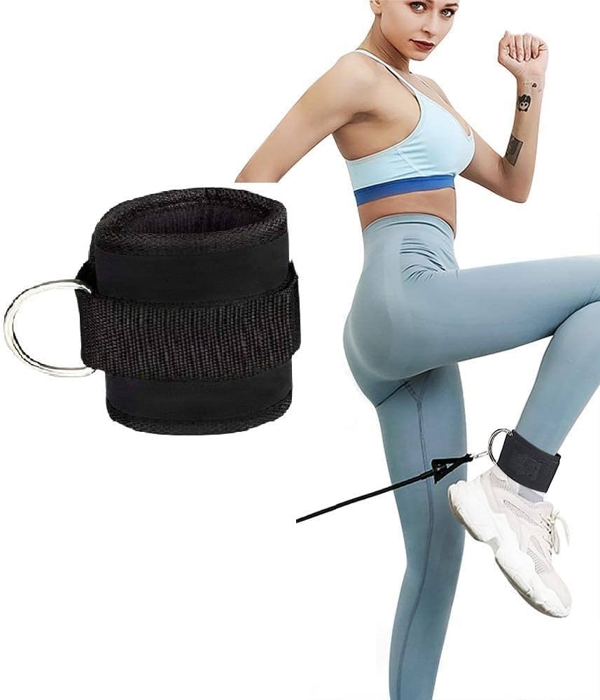 Race Fitness Ankle Straps For Gym With Metal D-rings Unisex Ankle Strap For Cable Machine Exercise Padded Ankle Bands For Leg Extensions, Kickback Ankle Gym Accessories For Men and Women Workout