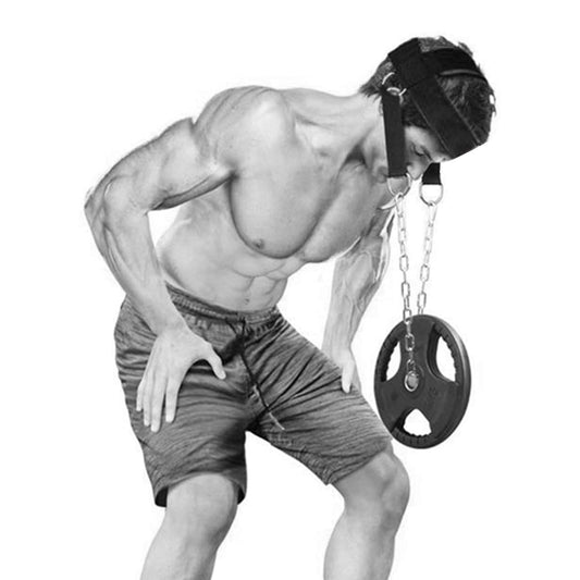 Race Fitness Neck and Head Strengthening Equipment Weight Harness Thick Padded Adjustable Strap with Heavy Duty Steel Chain & Rings for Gym Crossfit Fitness Training Injury Rehab