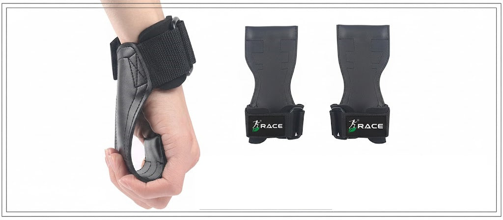 RACE® Pro Leather Wrist Hook Lifting Straps, Made in The India, Wrist Straps for Weightlifting Alternative, The Best Training Accessory