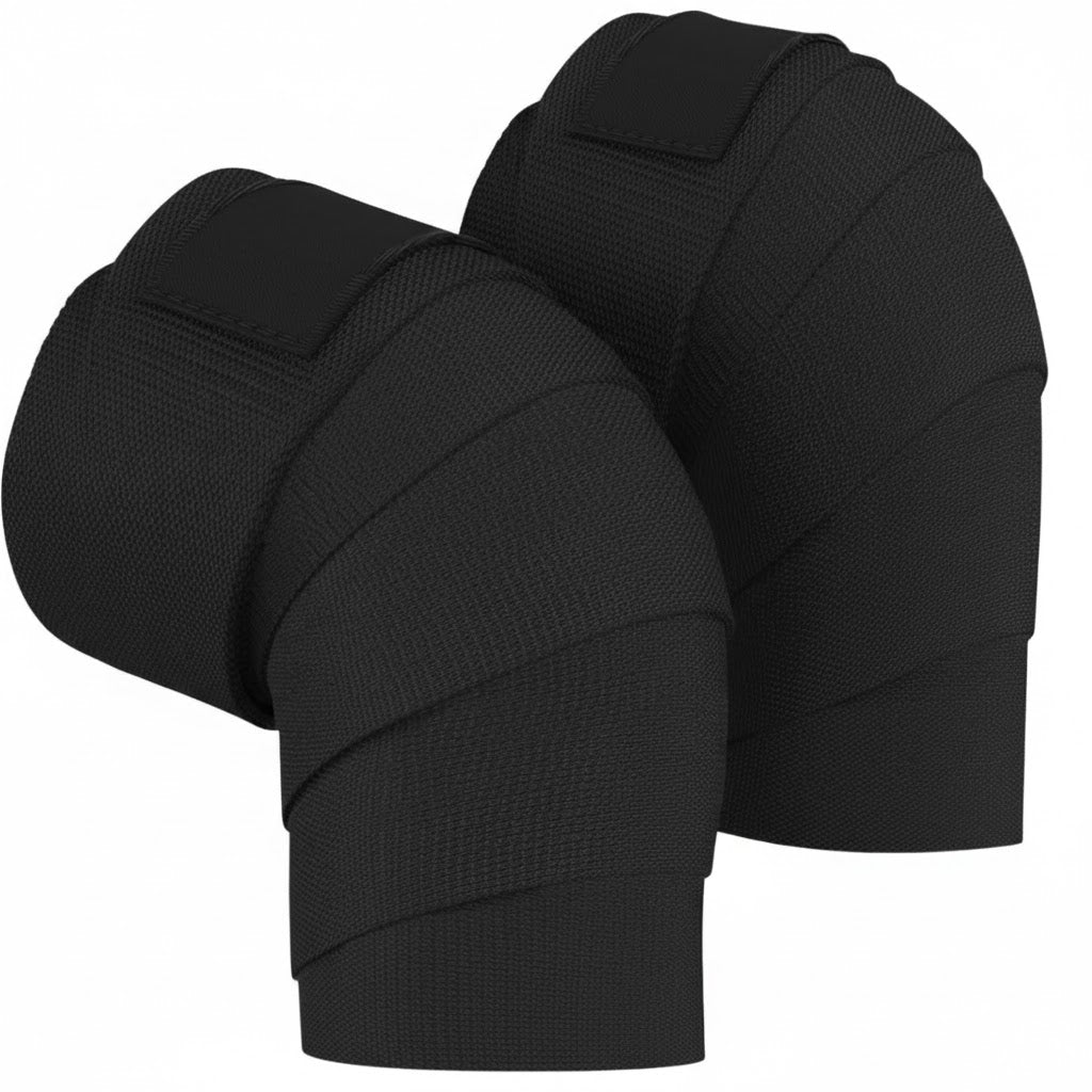 RACE Knee Support for Men - Knee Wraps - Knee Stabilizer - Unisex Knee Bands for Sports, Squats, and Heavy Lifting, Washable Fabric (2 Meters Long, Set of 2)